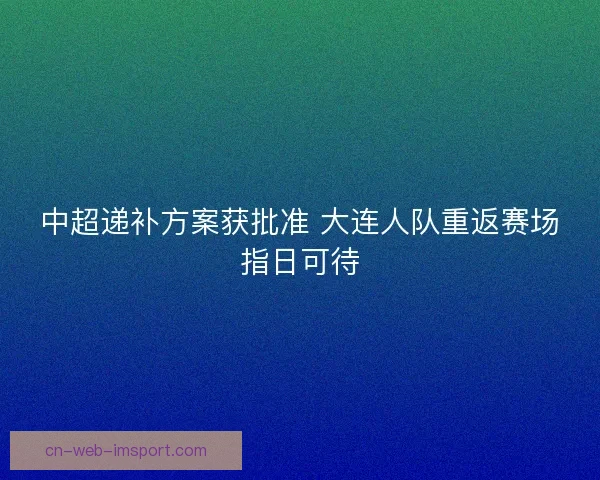 中超递补方案获批准 大连人队重返赛场指日可待